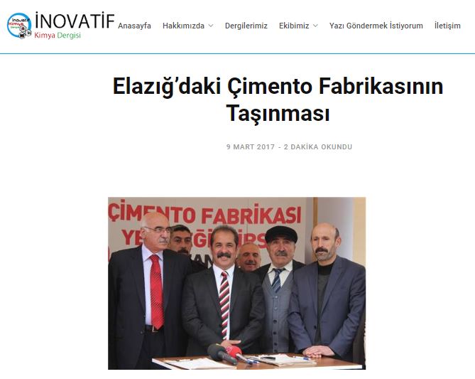 Elazığ’daki Çimento Fabrikasının Taşınması