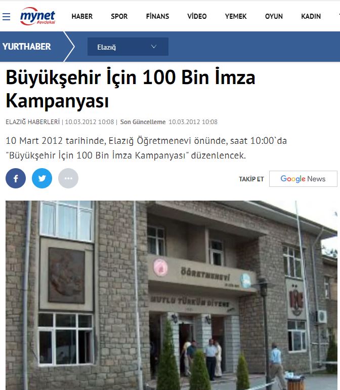 Büyükşehir İçin 100 Bin İmza Kampanyası